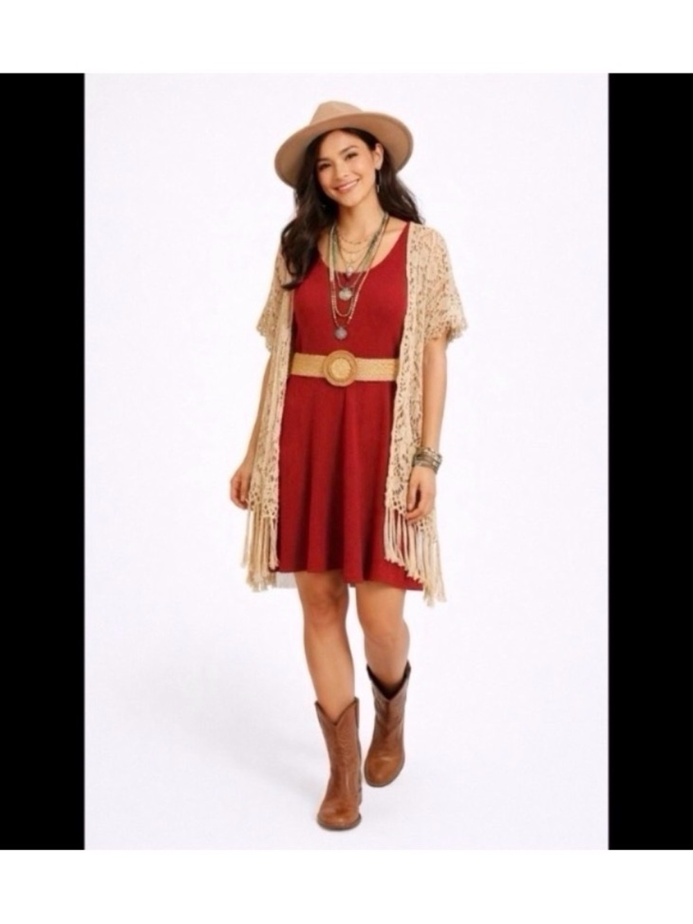 FREE PEOPLE BURGUNDY RED RIBBED SWING DRESS - Picture 3 of 7